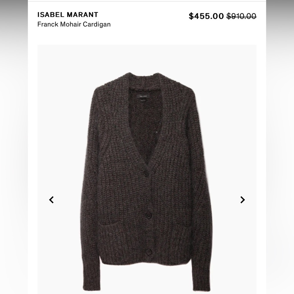 Isabel Marant brown chunky knit cardigan - mohair franck cardigan